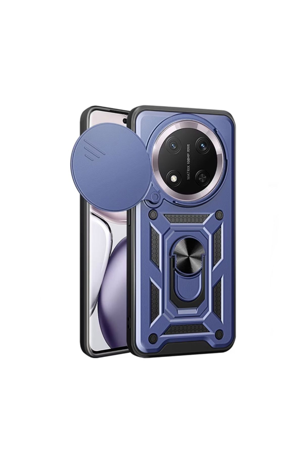 KılıfShop Honor Magic 7 Lite Kılıf Sürgülü Yüzüklü Standlı Pars