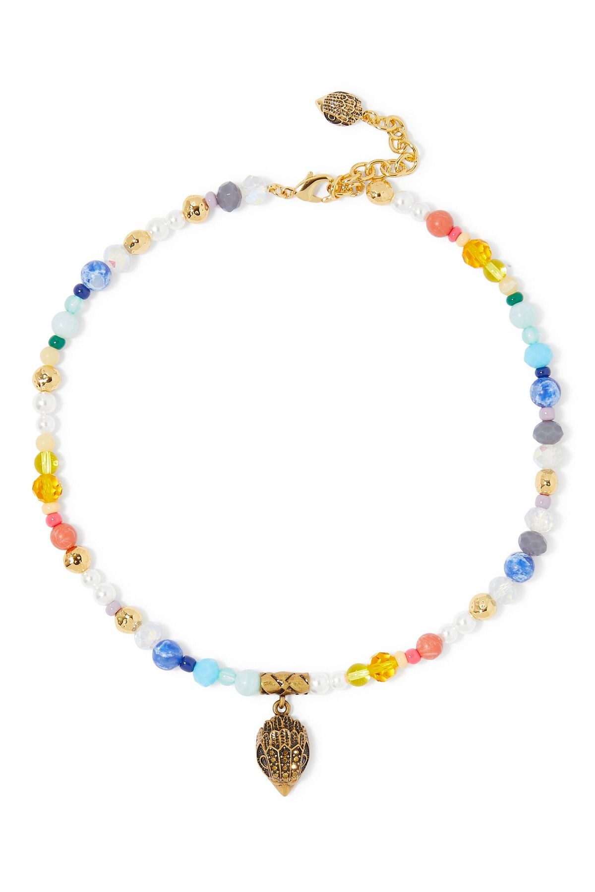 Kurt Geiger Mixed Bead Eagle Kolye, Renkli Boncuklu ve Kartal Detaylı