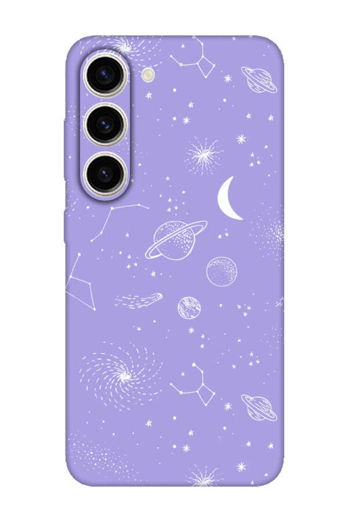 frondcase Samsung S23 Gezegenler Lila Telefon Kılıfı