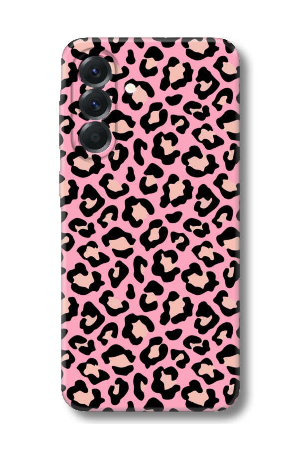 frondcase Samsung A26 Leopar Desenli Pembe Telefon Kılıfı