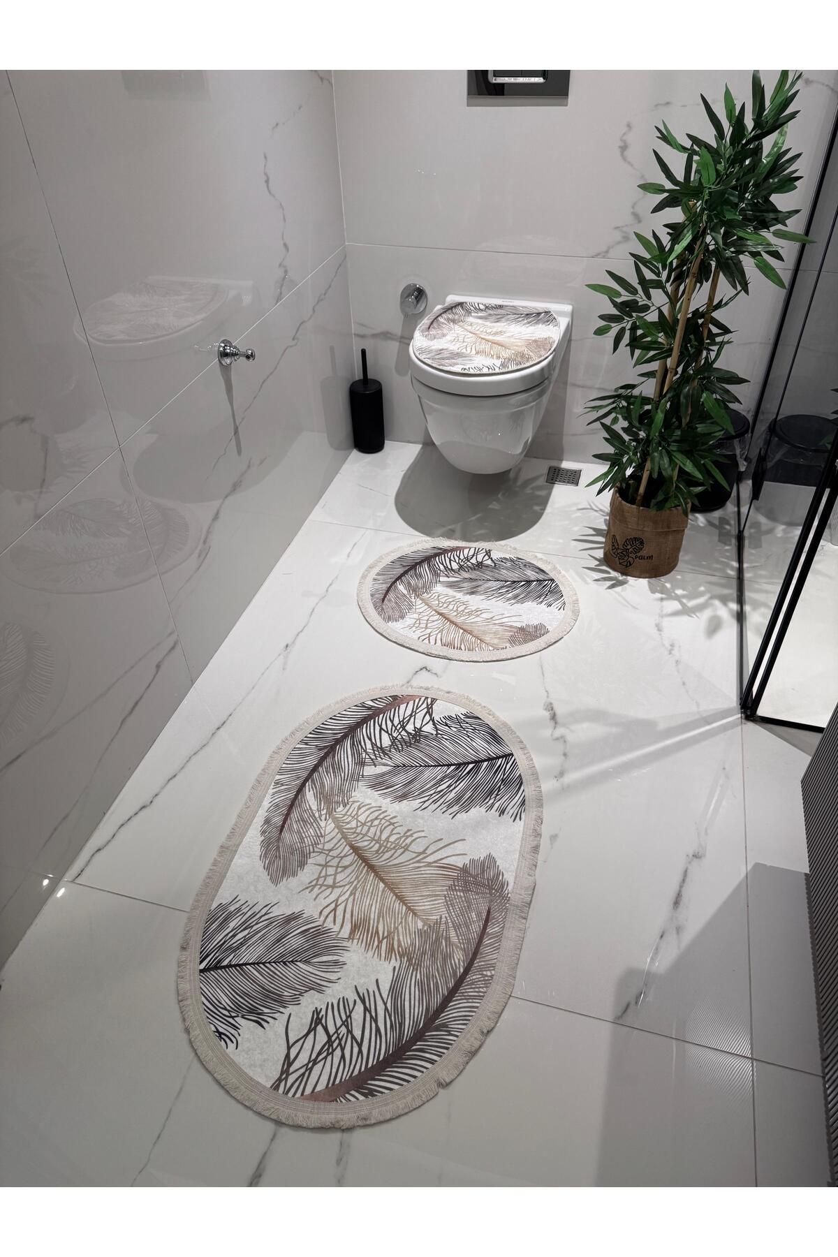 d'niss home touch of nature in your home D'NISS 3 Parça Banyo Paspası