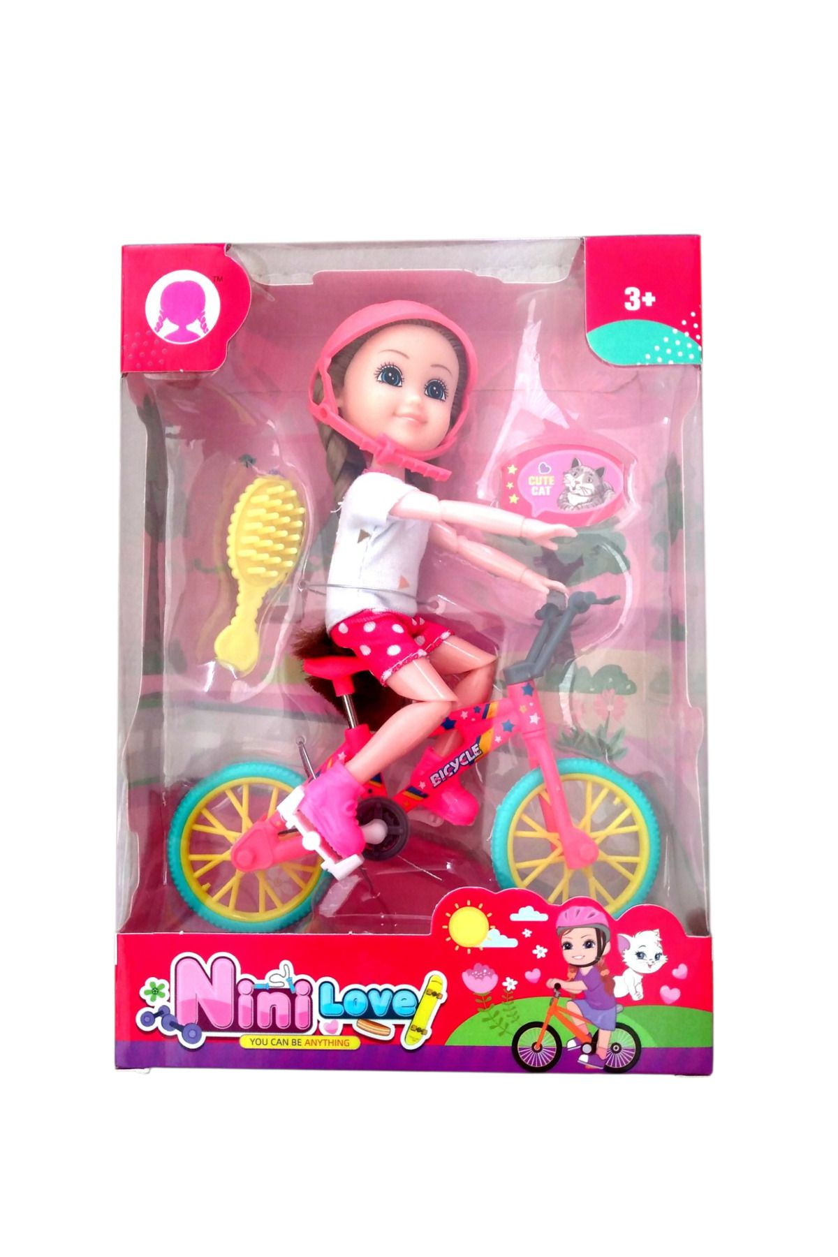 Toys Nini Love Bisikletli 16 Cm Oyuncak Bebek