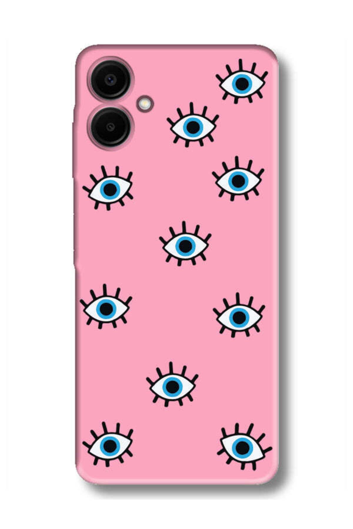 frondcase Samsung A06 Nazar Gözler Pembe Telefon Kılıfı