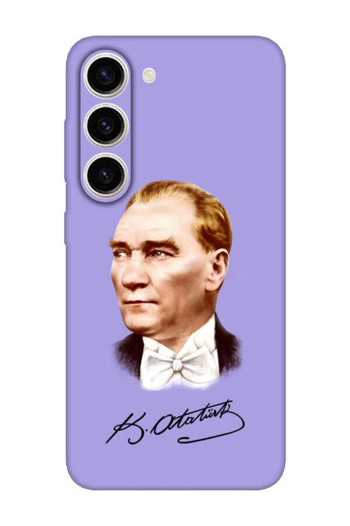 frondcase Samsung S23 Plus Atatürk İmzalı Lila Telefon Kılıfı