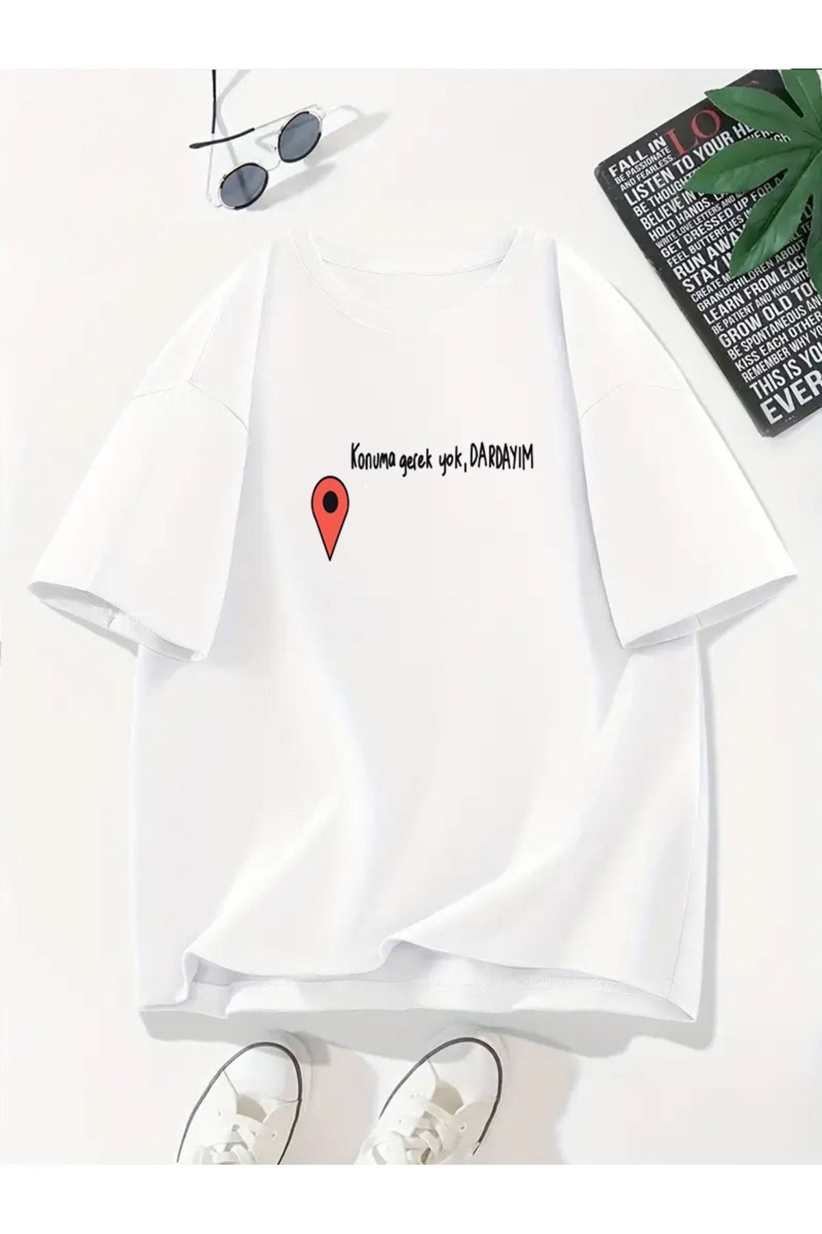 MODA Unisex Oversize Kalıp Dardayım Baskılı T-Shirt