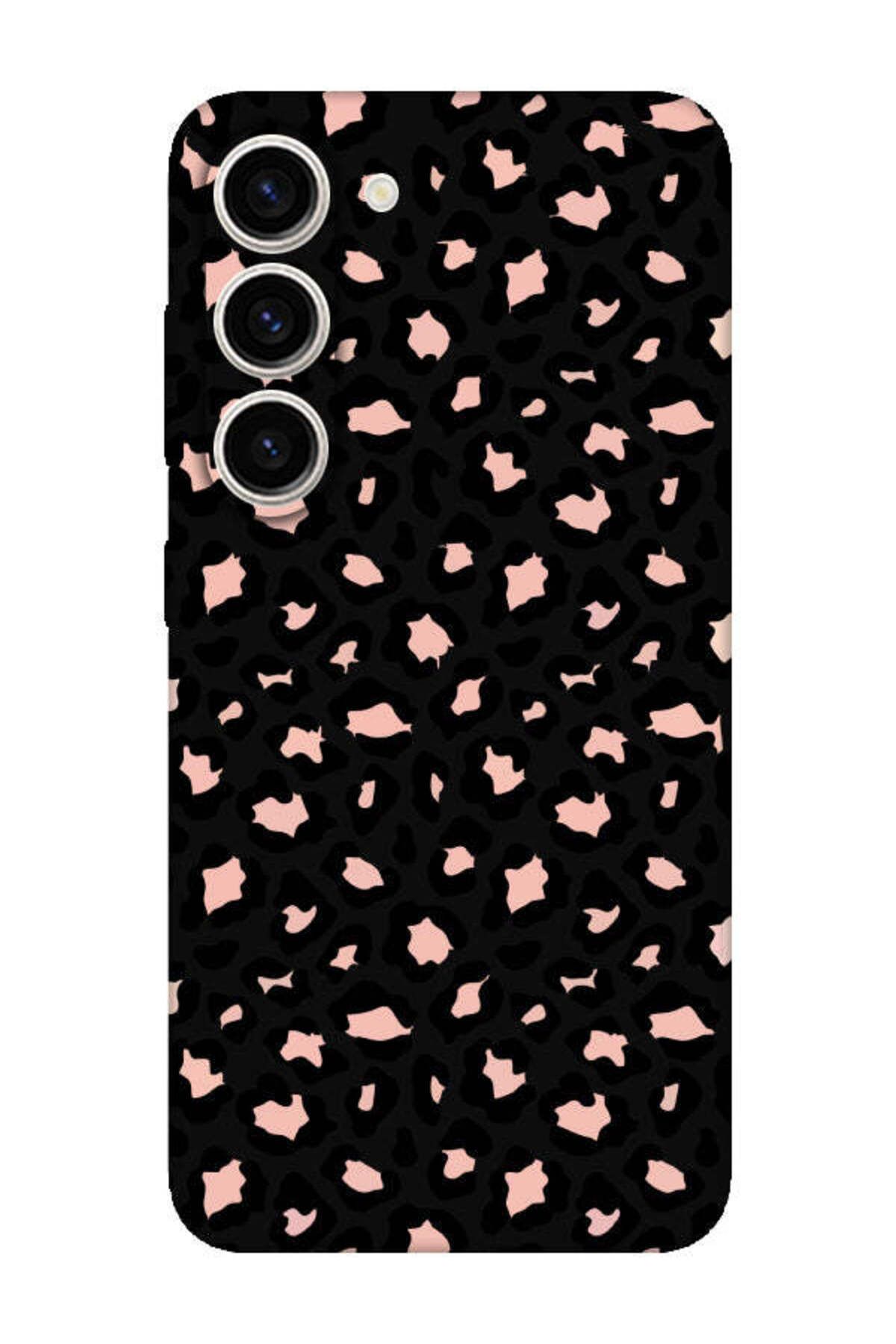 frondcase Samsung S23 Leopar Desenli Siyah Telefon Kılıfı