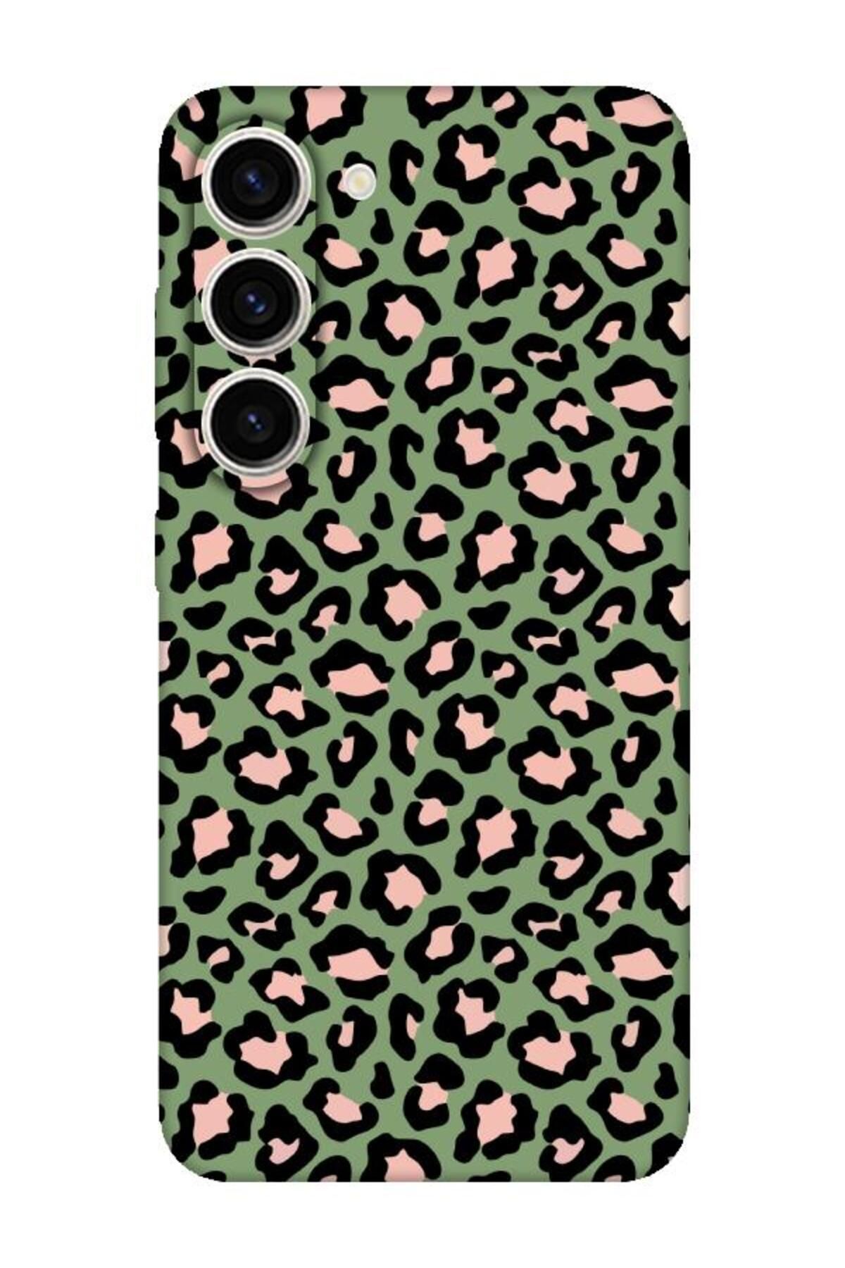 frondcase Samsung S23 Plus Leopar Desenli Yeşil Telefon Kılıfı