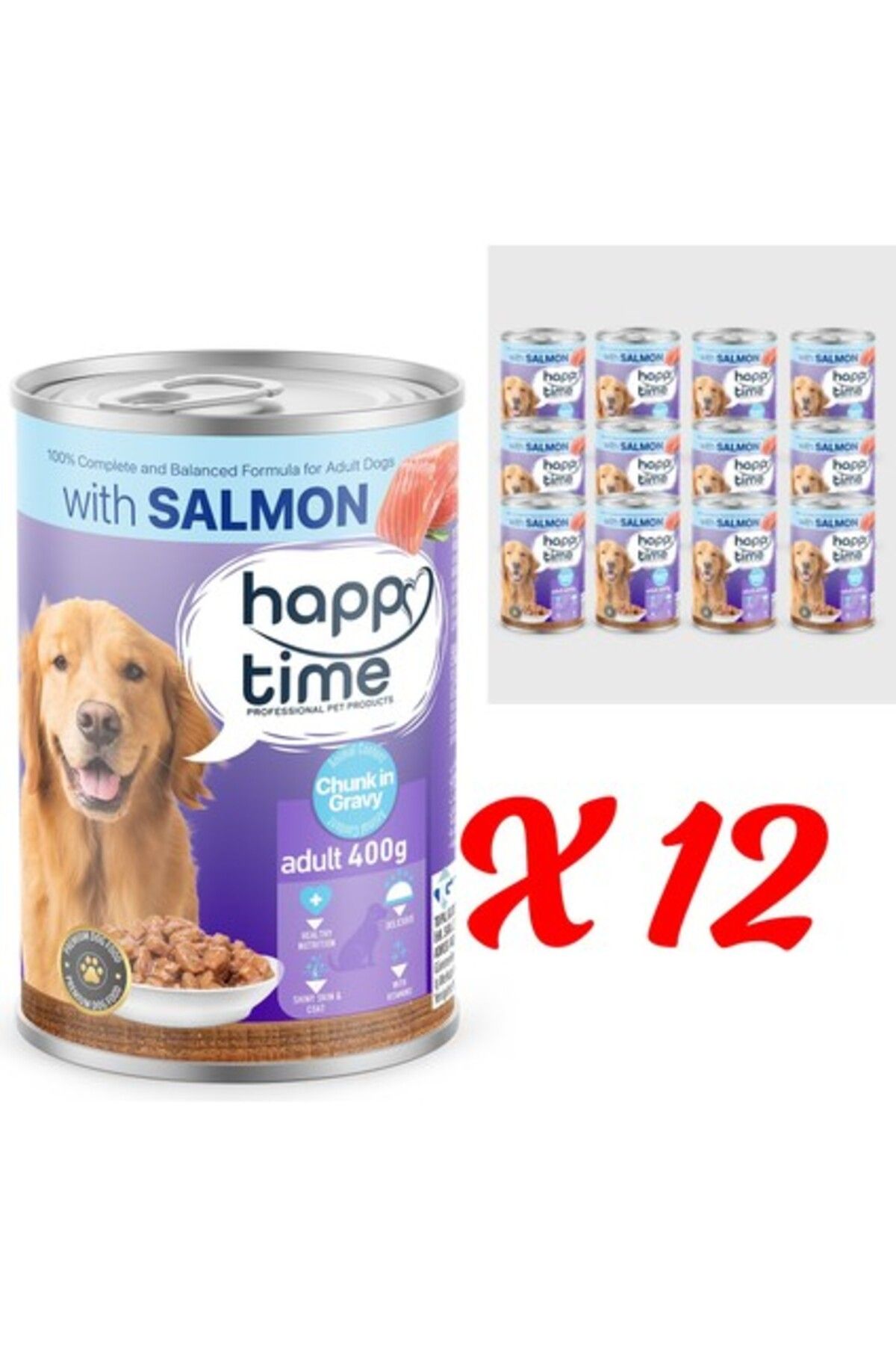 Pedigree Happy Time Yetişkin Köpekler Için Somonlu Konserve 12 x 400 gr
