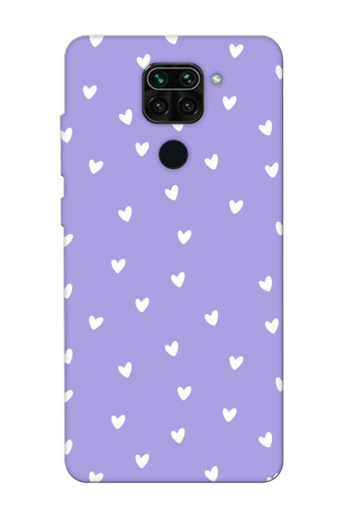 frondcase Redmi Note 9 Küçük Kalpler Lila Telefon Kılıfı
