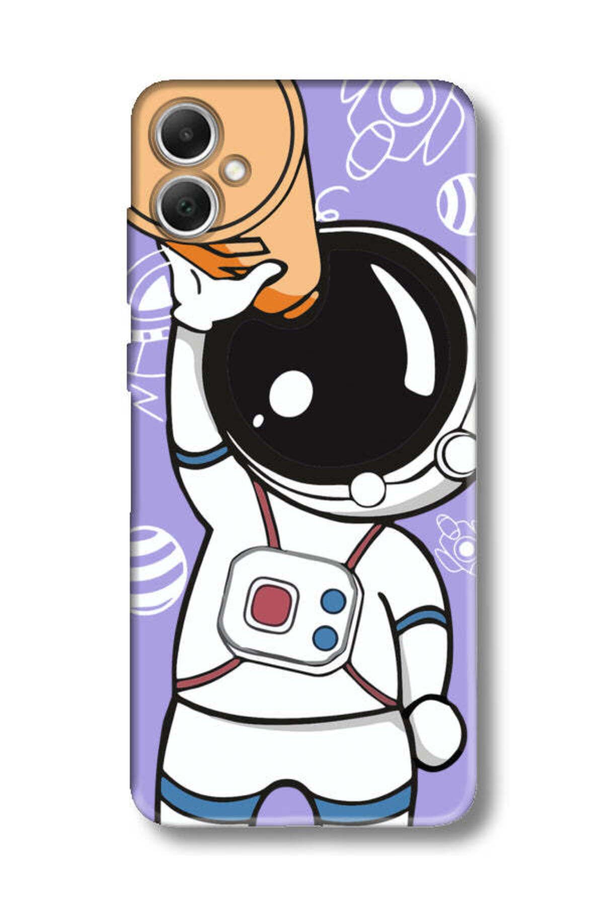 frondcase Samsung A05 Astronot Lila Telefon Kılıfı