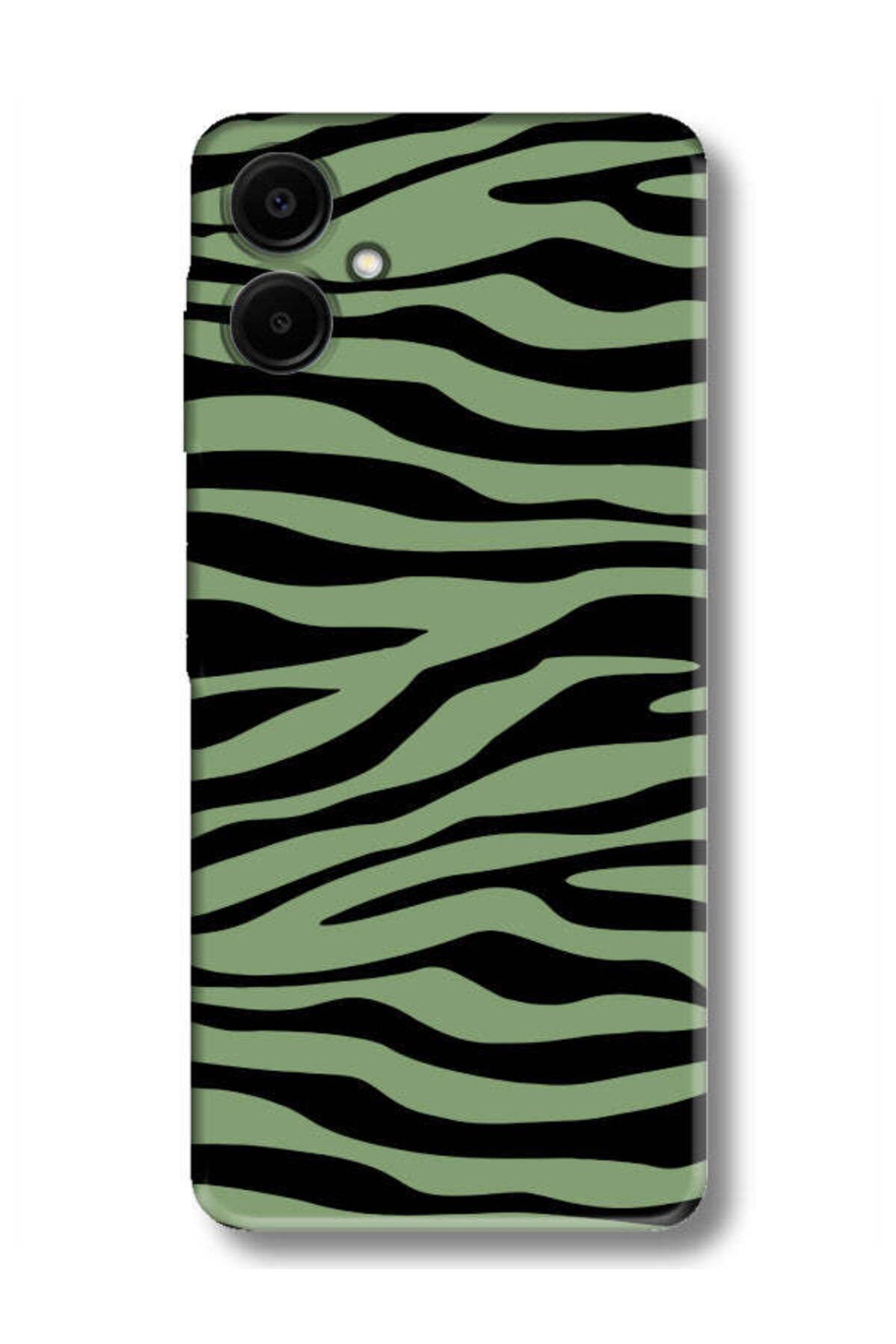 frondcase Samsung A06 Zebra Desenli Yeşil Telefon Kılıfı