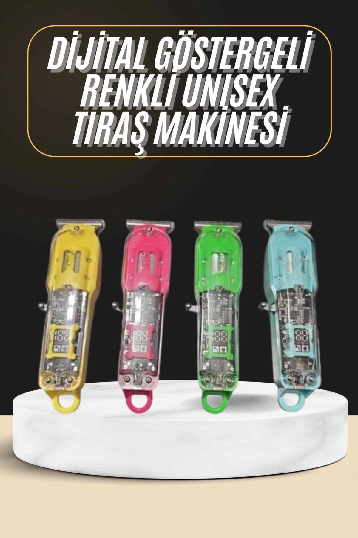 ÖYKÜ VE YİĞİT Tıraş Makinesi Renkli Dijital Göstergeli Epilasyon Öncesi Kısaltma Makinesi
