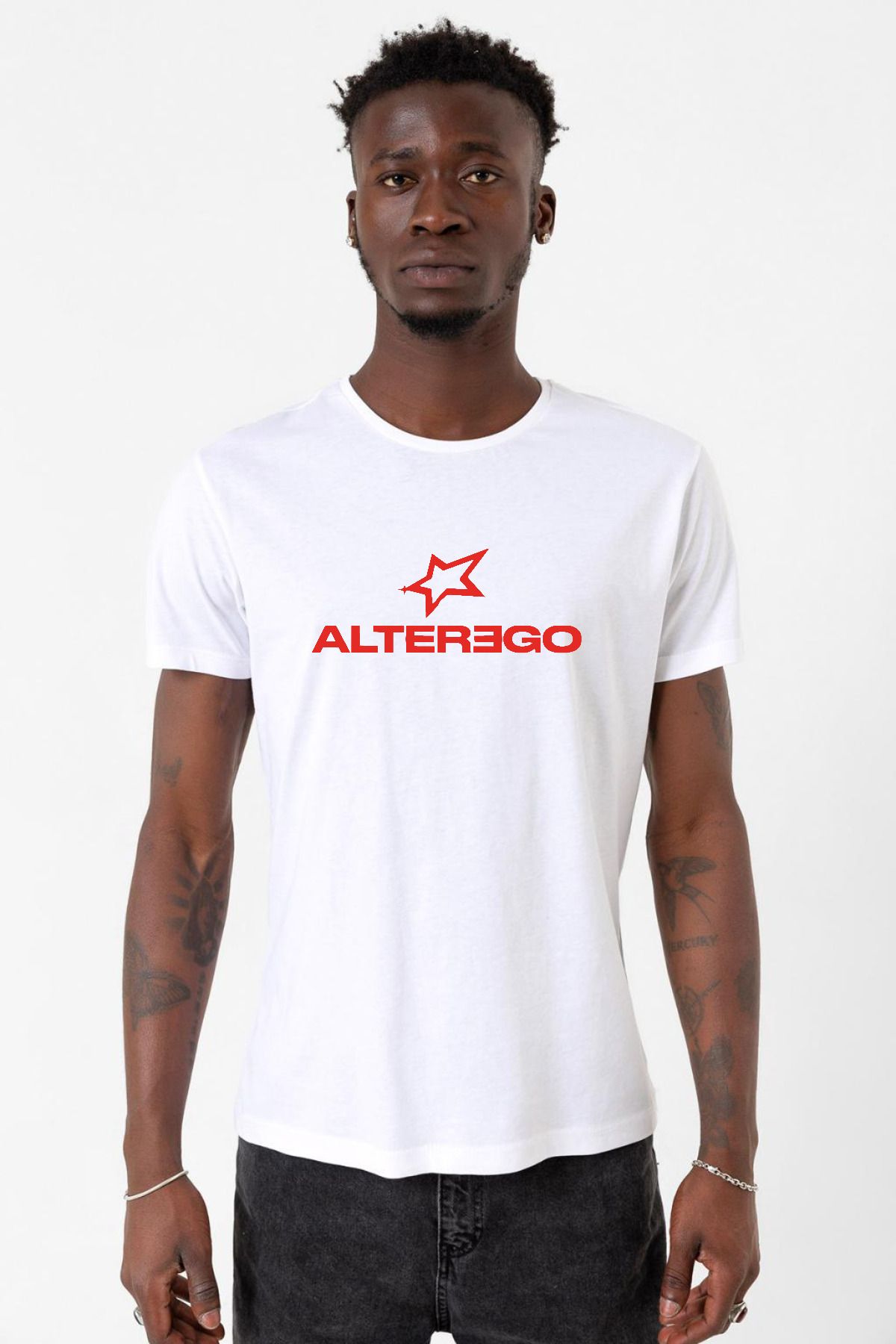 Tshirthane Lisa Alter Ego Beyaz Erkek Bisikletyaka Tshirt
