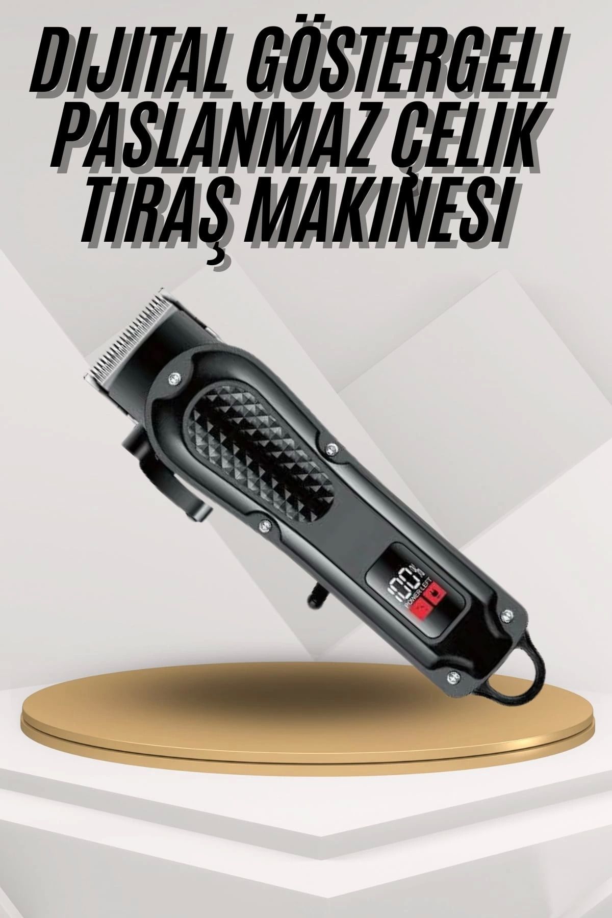 ÖYKÜ VE YİĞİT Dijital Profesyonel Kablosuz Saç Sakal Tıraş Makinası Sessiz Paslanmaz Çelik