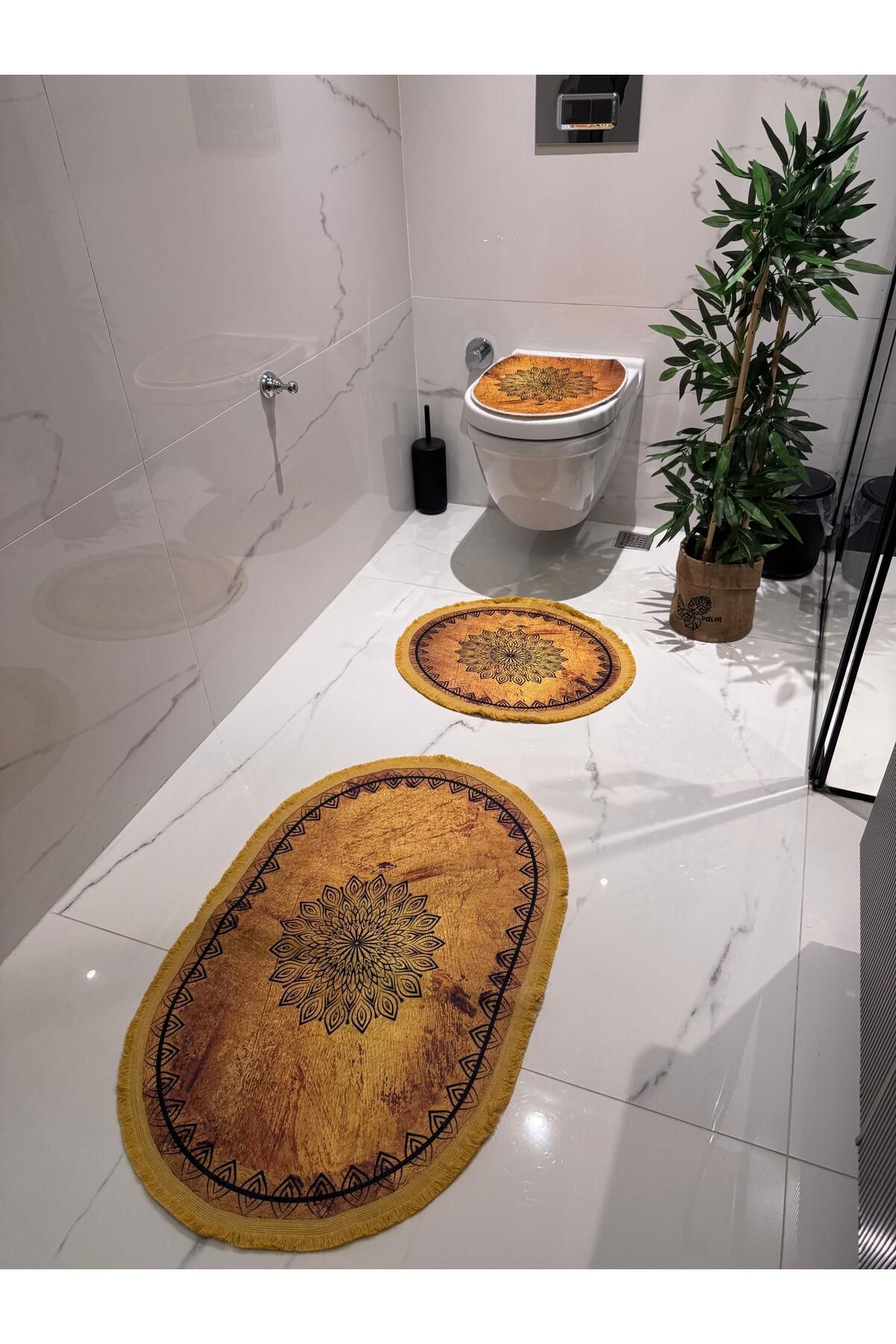 d'niss home touch of nature in your home D'NISS 3 Parça Banyo Paspası