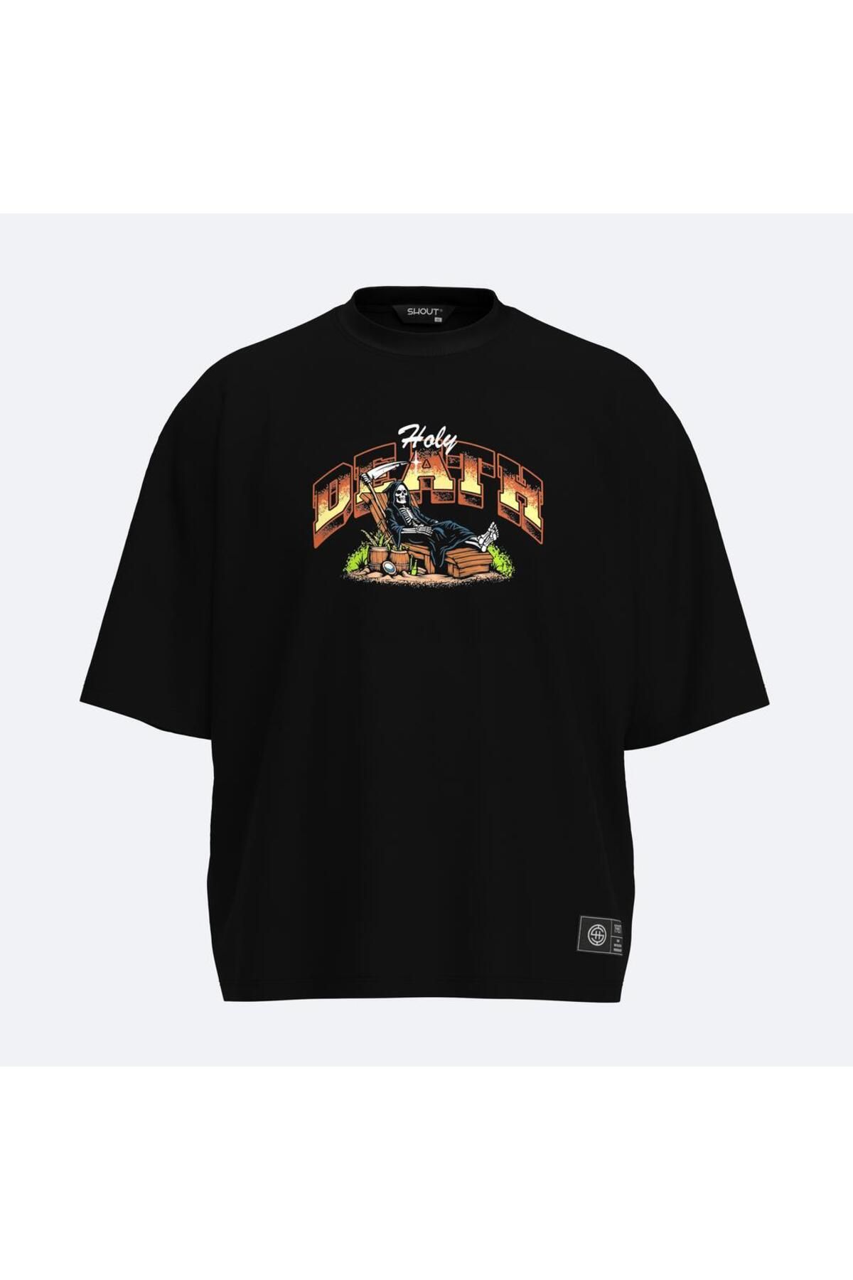 Shout Oversize Holy Death Boxy Fit Unisex T-Shirt