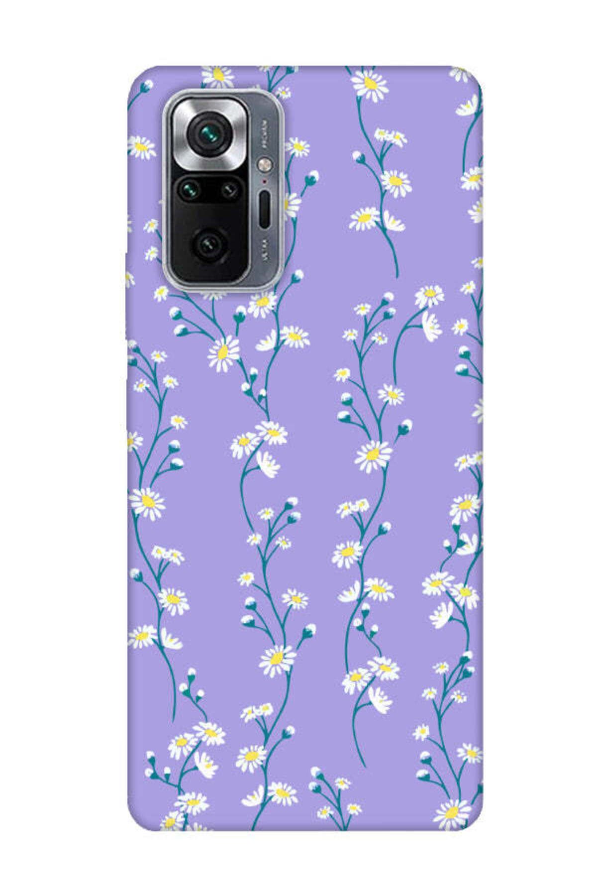 frondcase Redmi Note 10 Pro Papatya Sarmaşığı Lila Telefon Kılıfı