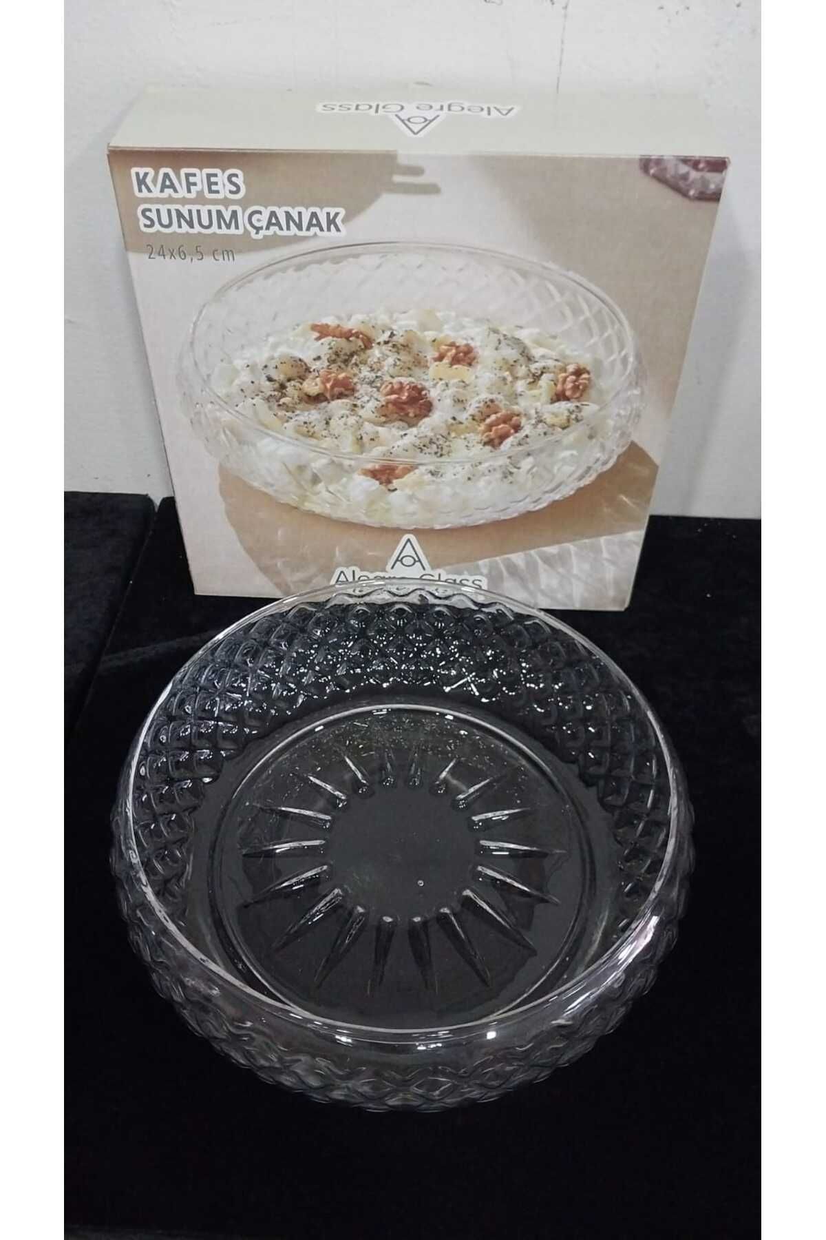 Loop Kördüğüm El Yapımı Büyük Boy Cam Salata Kasesi Sunum Kasesi 24cm Kafes