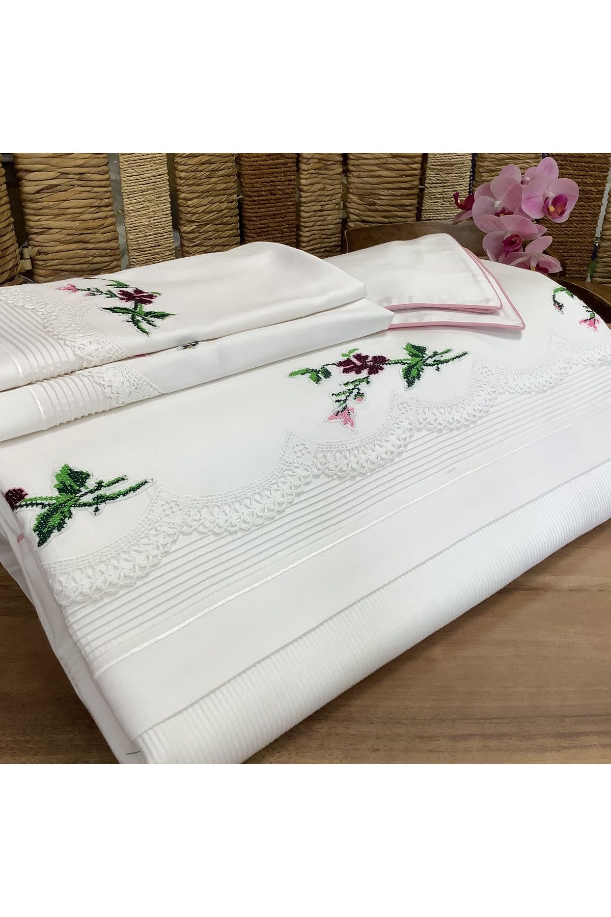 OYA home Kaneviçe li & Dantelli Pike Takımı -6 parça