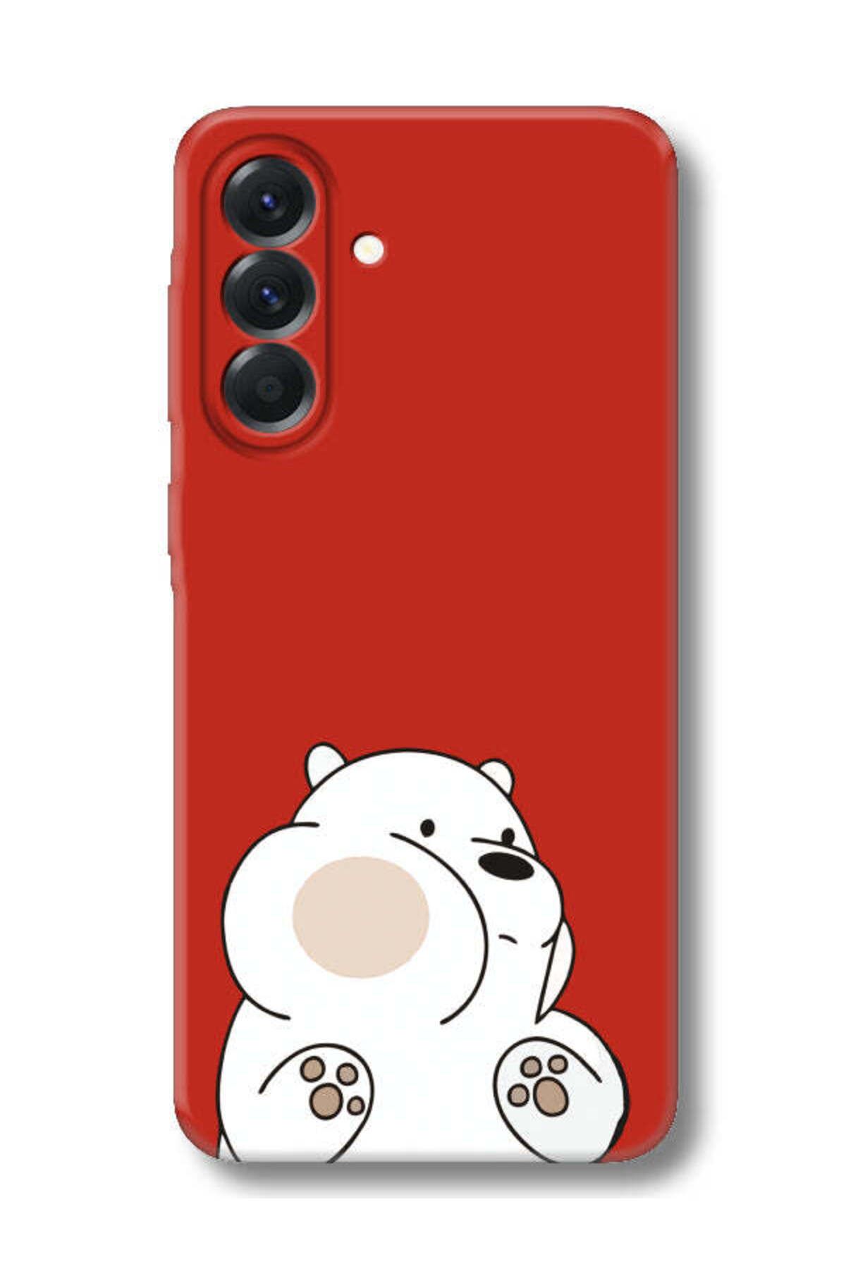 frondcase Samsung A26 Panda Kırmızı Telefon Kılıfı