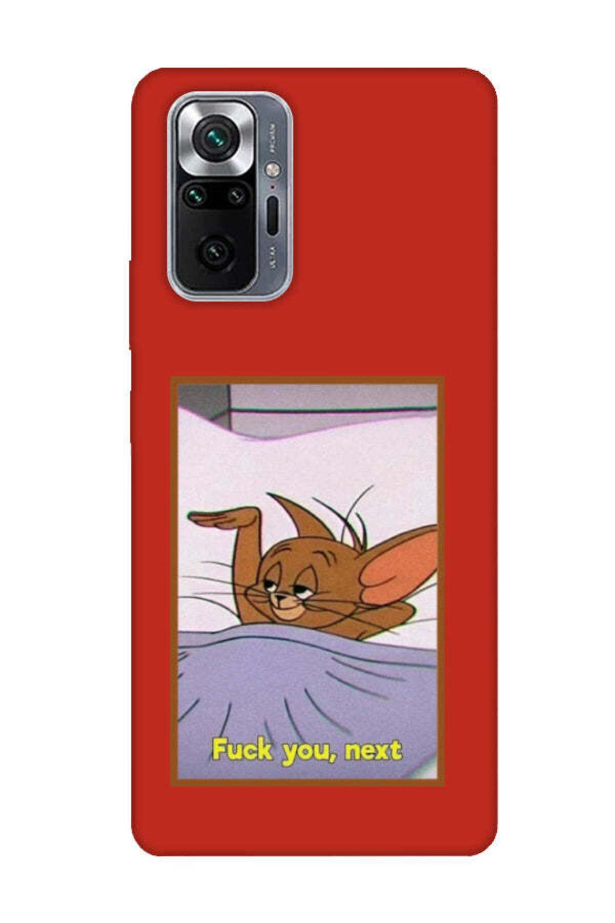 frondcase Redmi Note 10 Pro Jerry Kırmızı Telefon Kılıfı
