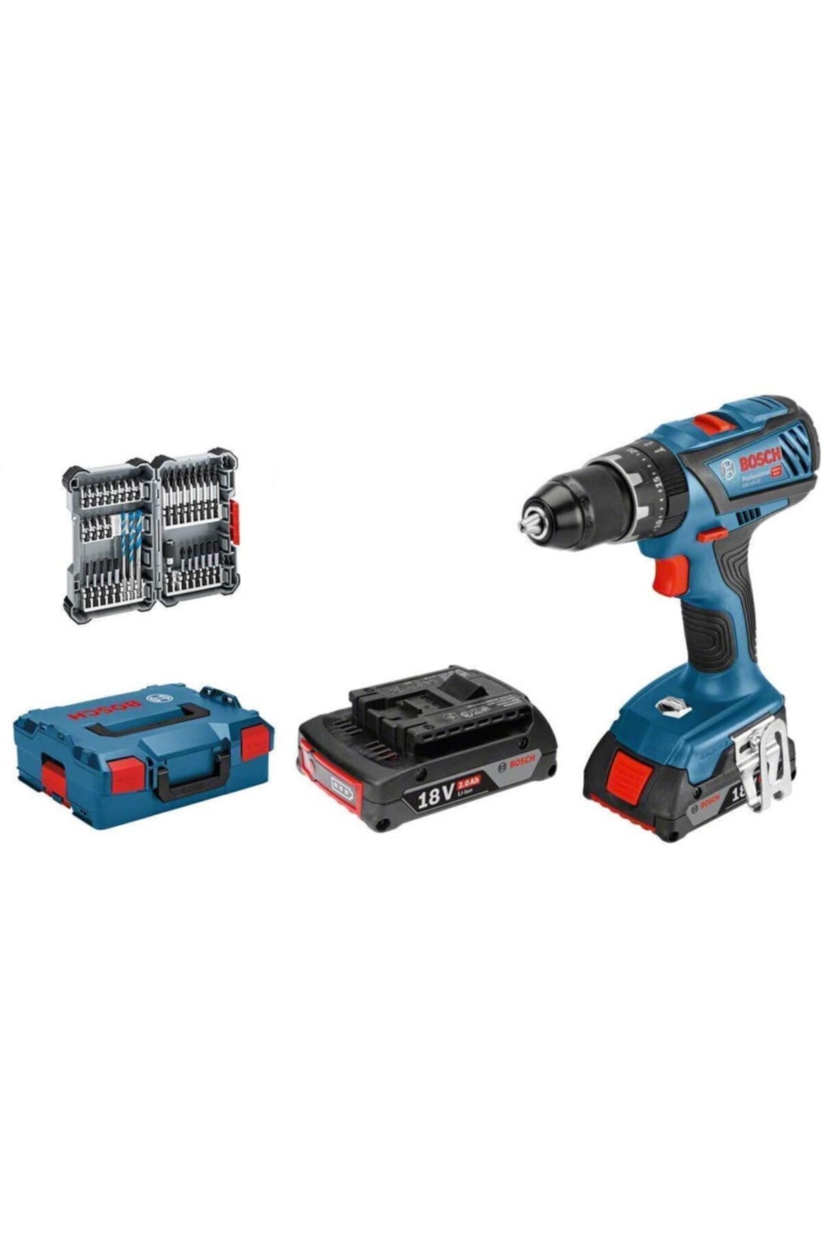 SerenityHaven Gsb 18v-28 Professional 2.0 Ah Çift Akü Darbeli Delme Vidalama Makinesi + 35 Parça Set