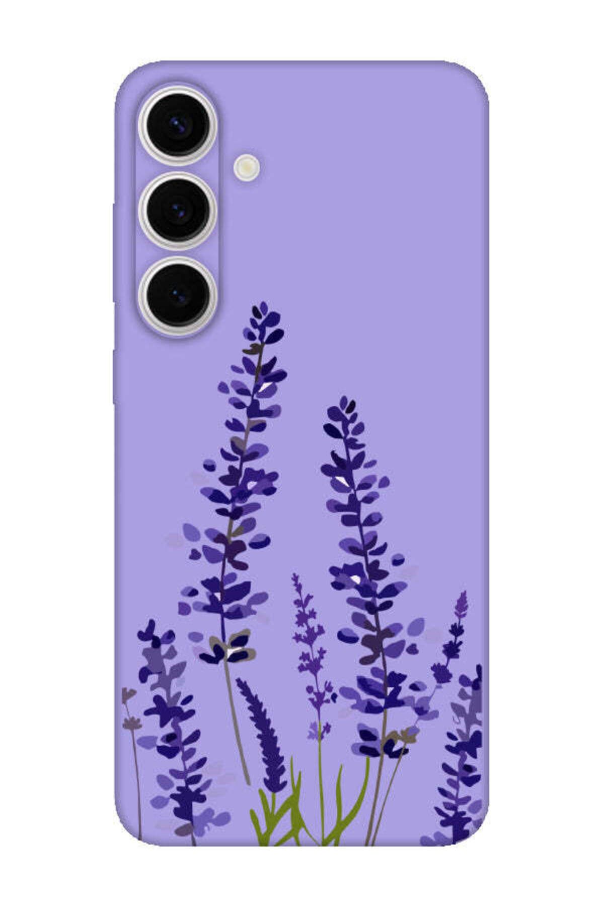 frondcase Samsung S24 Fe Lavanta Desenli Lila Telefon Kılıfı