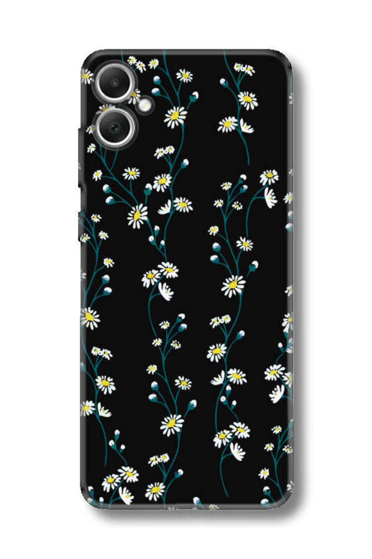 frondcase Samsung A05 Papatya Sarmaşığı Siyah Telefon Kılıfı