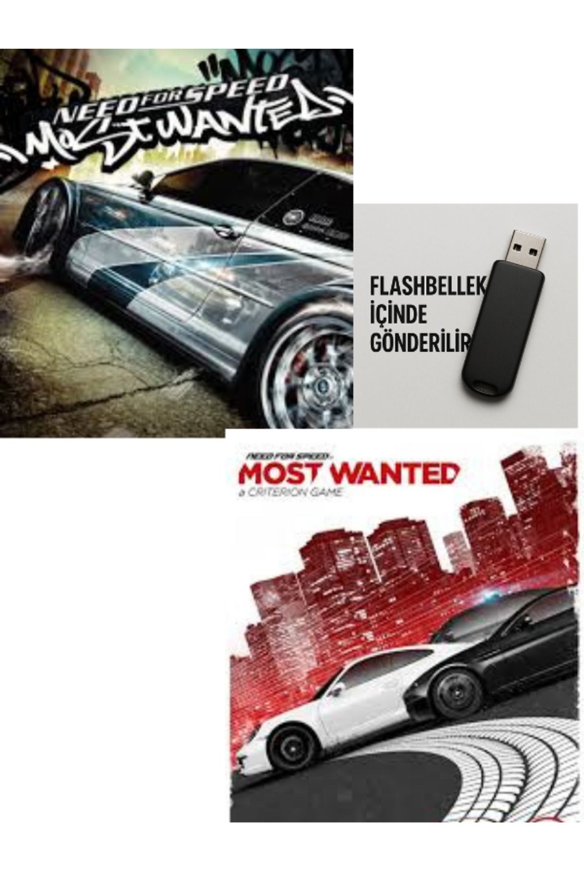 Tigdes 🎮 Need for Speed Most Wanted 1-2 PC Oyunu | 2’li Paket | Kuruluma Hazır Flash Bellek | Yarış