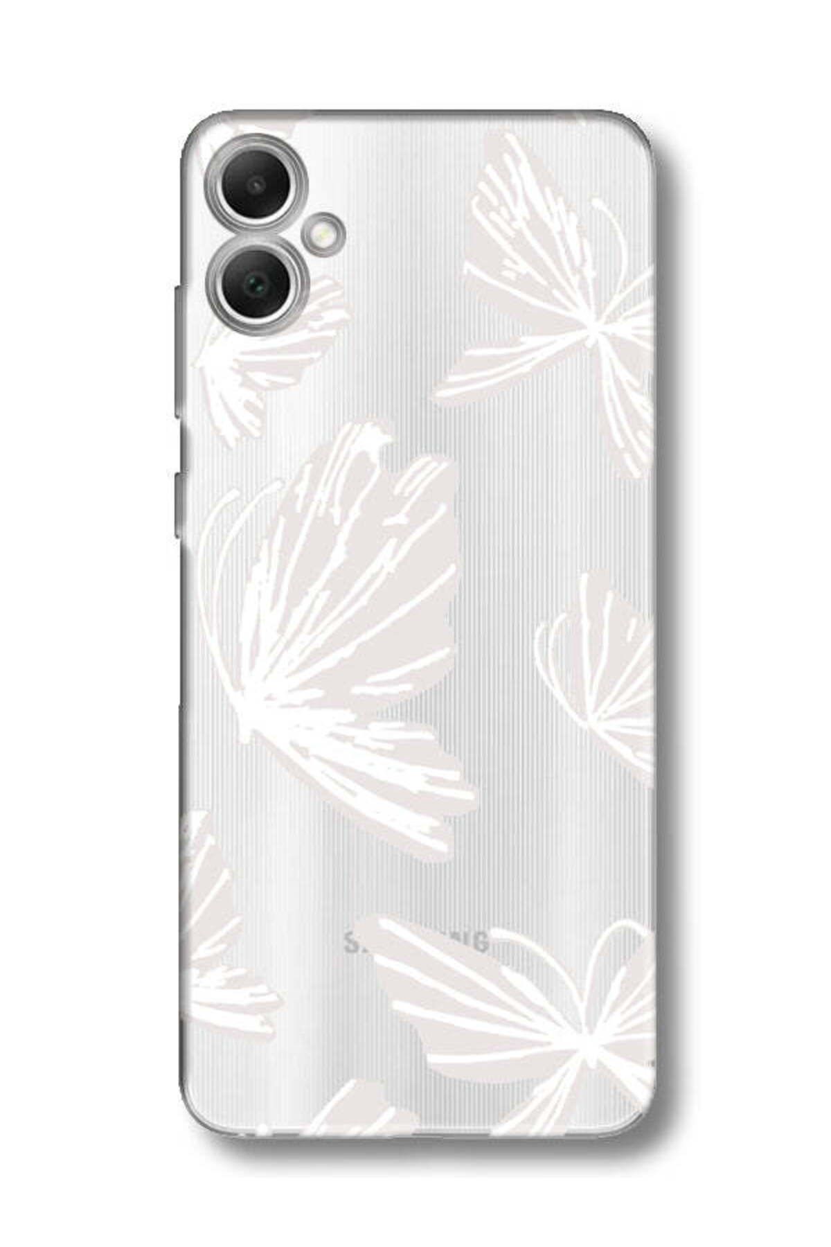 frondcase Samsung A05 Kelebek Şeffaf Şeffaf Telefon Kılıfı