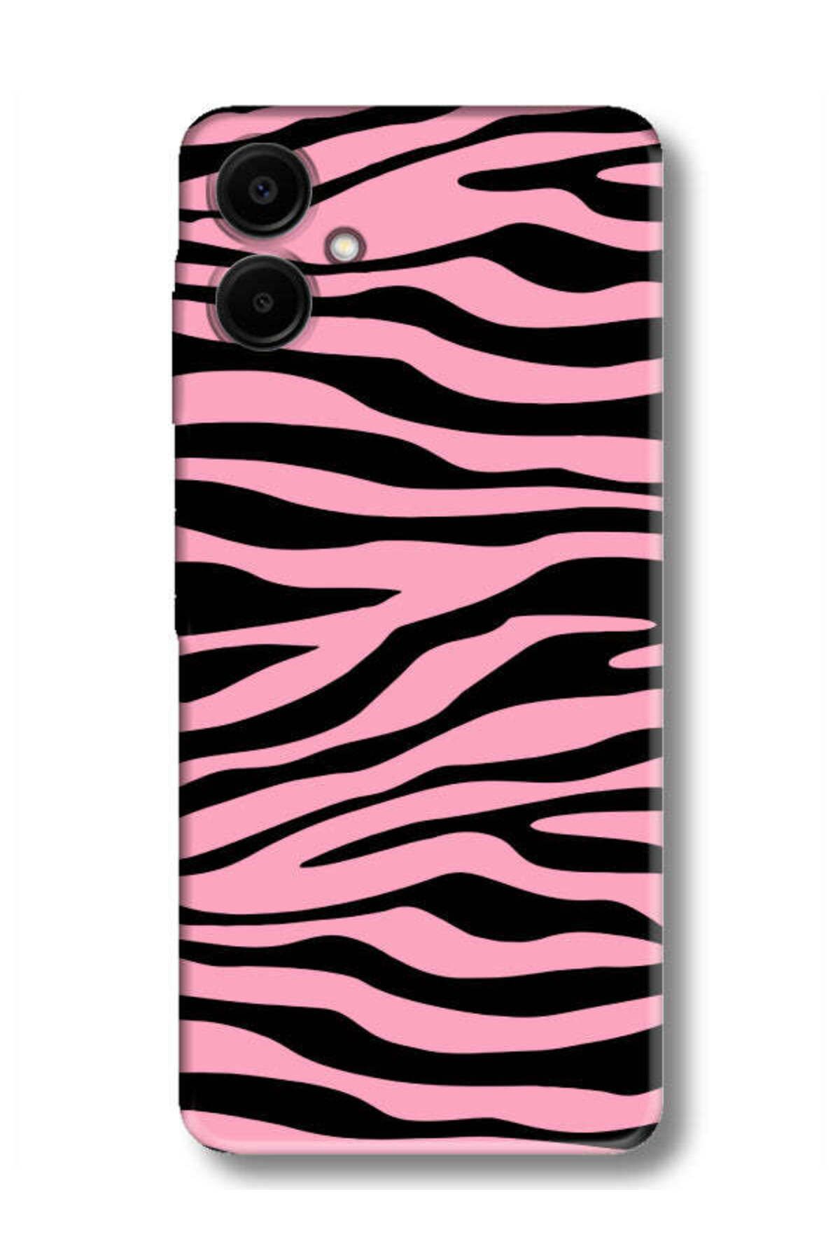 frondcase Samsung A06 Zebra Desenli Pembe Telefon Kılıfı