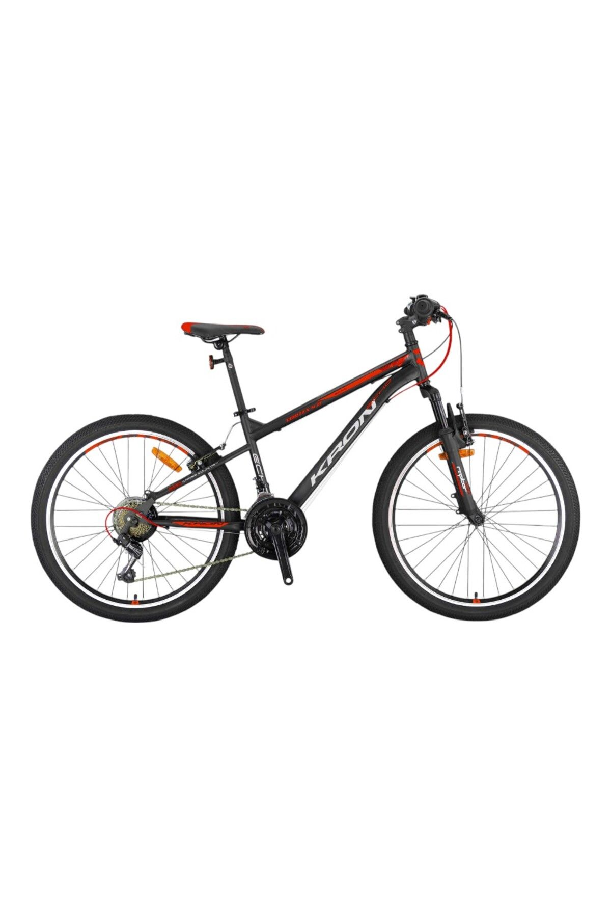 Kron VORTEX 4.0 - 20" MTB - 11' - 7 Vites - V.B. - Mat Siyah-Gri/Neon Sarı #KRN25-001