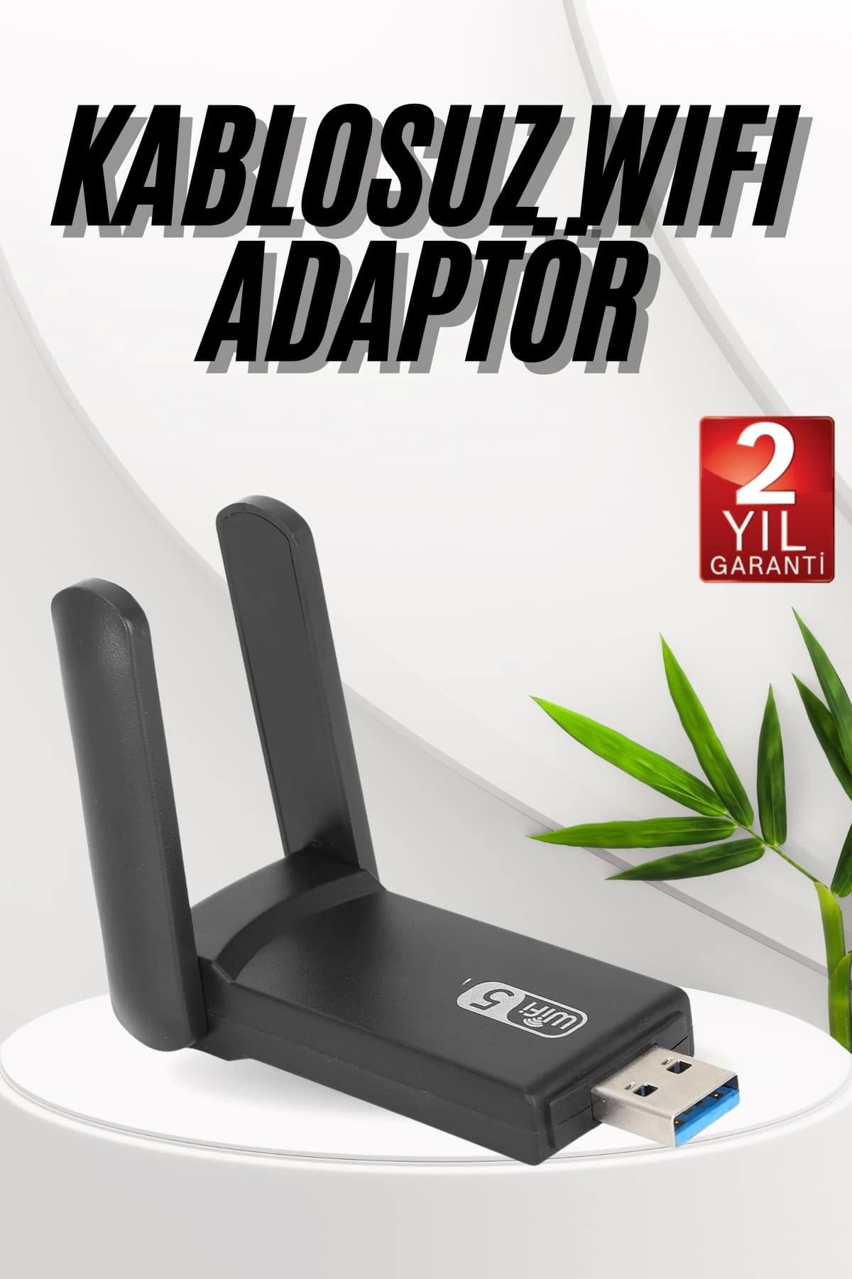 MELFSHOP Wifi Adaptörü Bt5.0 Wifi 2'si Bir Arada Çift Bantlı Çift Anten