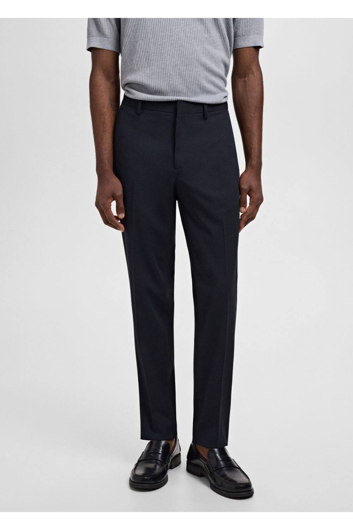 Süper slim fit streç kumaştan kumaş pantolon