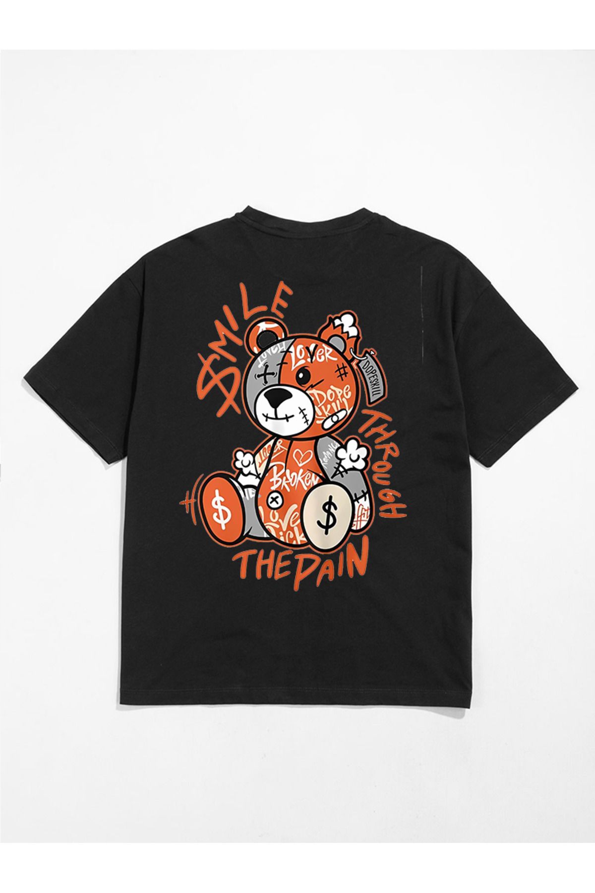 MODA Unisex Oversize Kalıp The Pain Baskılı T-Shirt