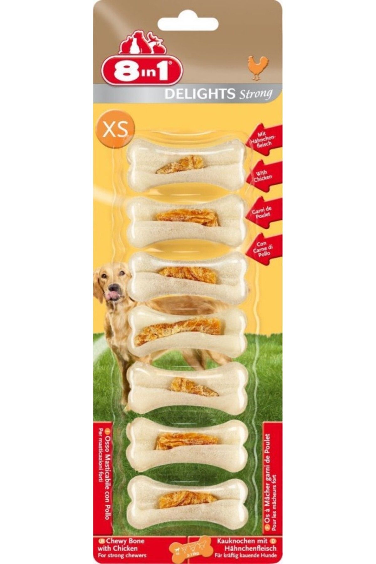 8in1 8 In 1 Delights Tavuklu Köpek Ödül Kemiği Xsmall 7x40 Gr