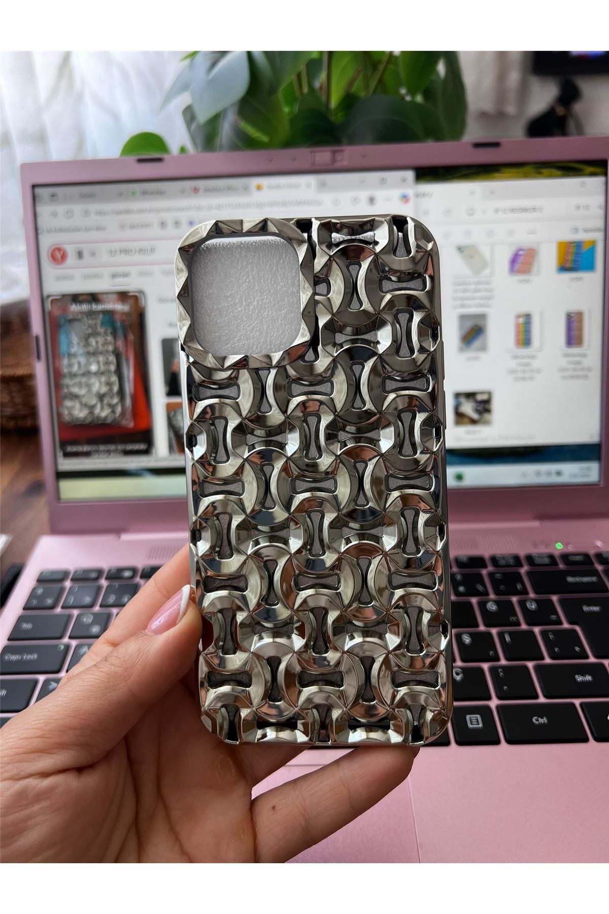 Amorix ARMORİX IPHONE 12/12 PRO UYUMLU GEOMETRİK DESENLİ SİLİKON KILIF