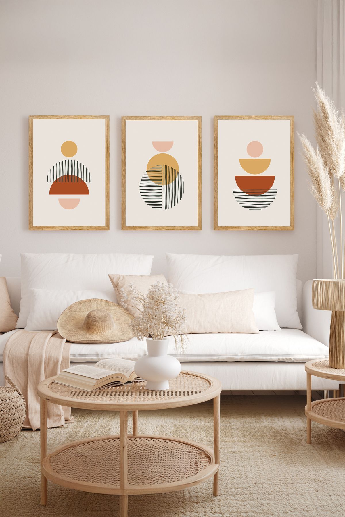 artflow 3 Parça Çerçeve Görünümlü Mdf Tablo Seti