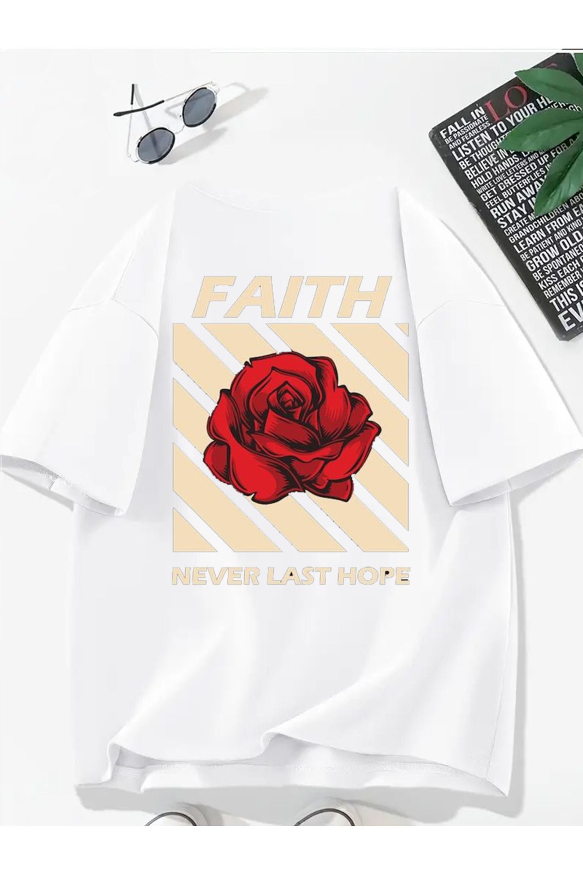 MODA Unisex Oversize Kalıp Never Last Baskılı T-Shirt