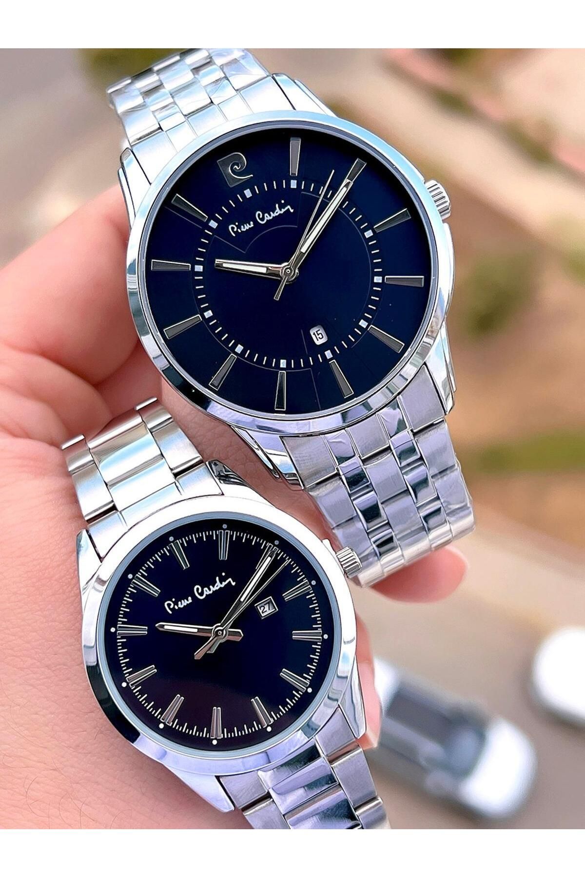 Pierre Cardin Bay ve Çiftlere Özel Çelik Kordon Çift Kol Saati 30 Mt Su Gecirmez CF.PR80008.M1