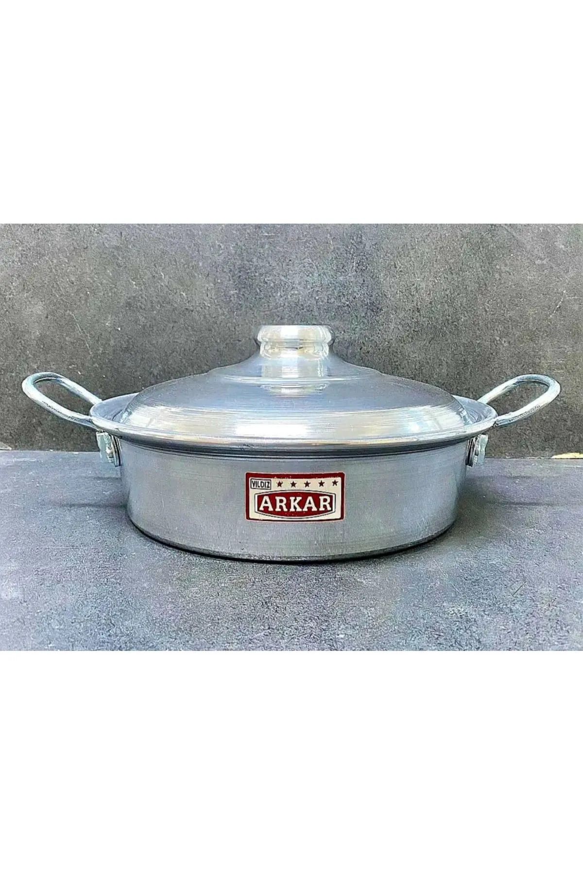 Yıldız çelik Alüminyum metal kulp kapaklı kızartma ve pilav tavası 30 cm