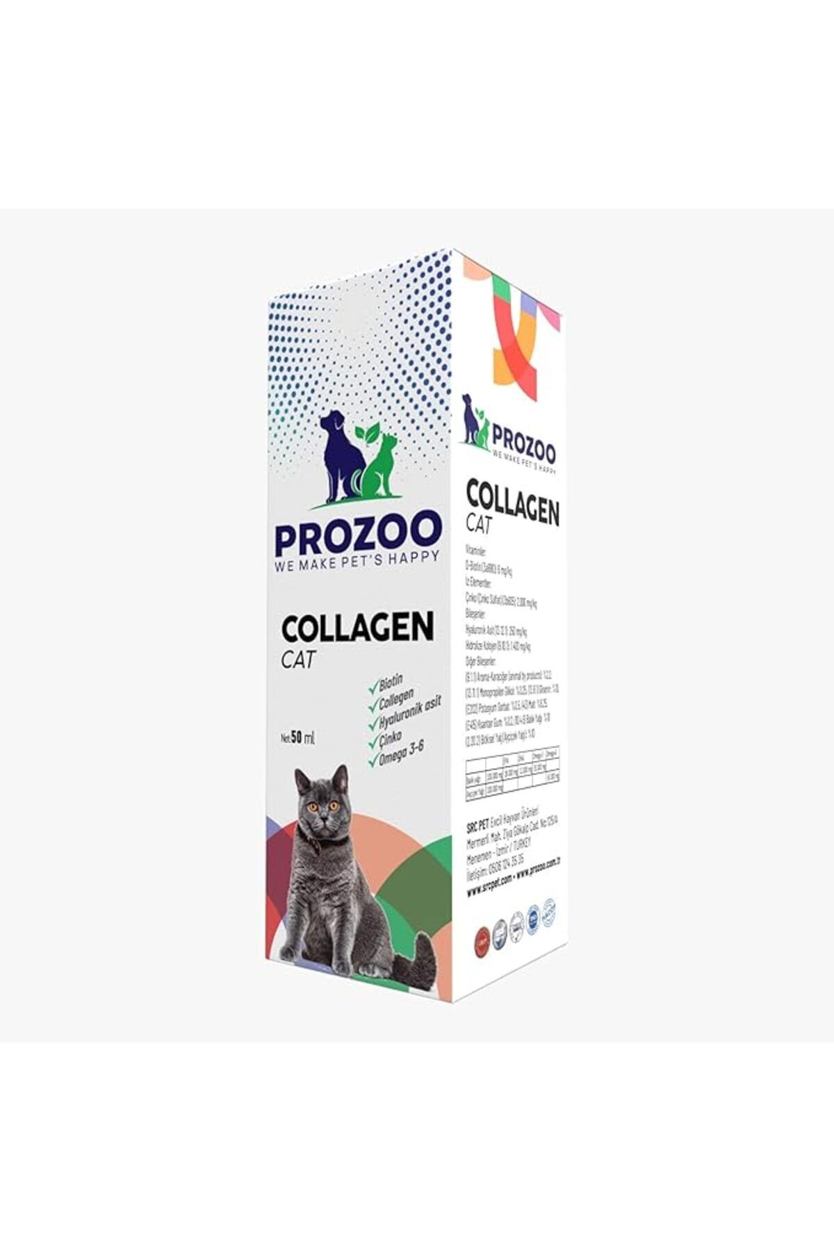Orqinel prozoo Kediler için Kolajen Damla 50 ml
