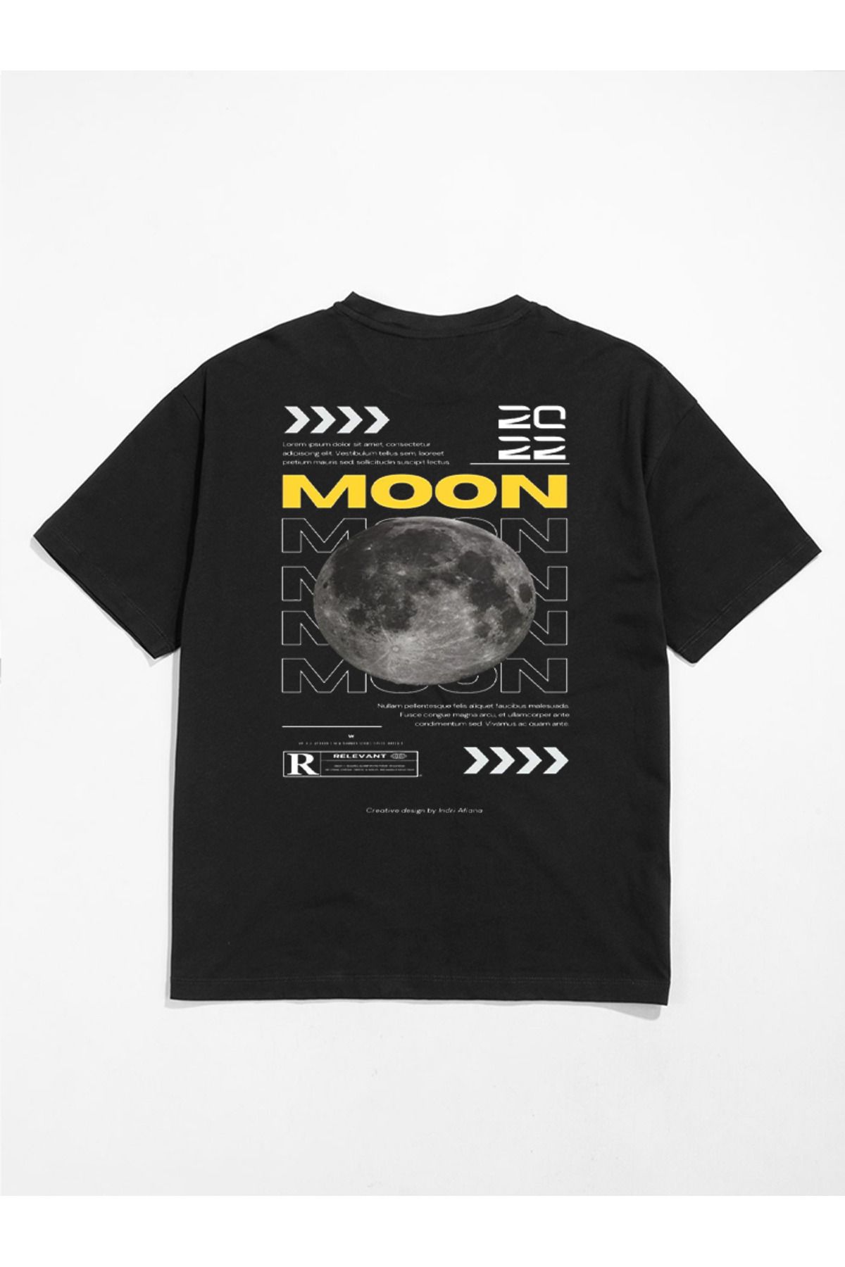 MODA Unisex Oversize Kalıp Moon Baskılı T-Shirt