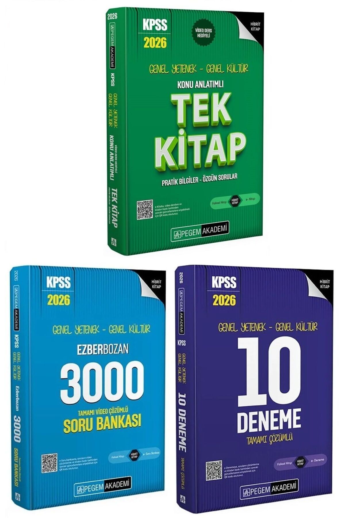 Makro Kitabevi Yayınları Pegem 2026 Baskı KPSS GY GK Konu + Soru Bankası + 10 Deneme 3 lü Set