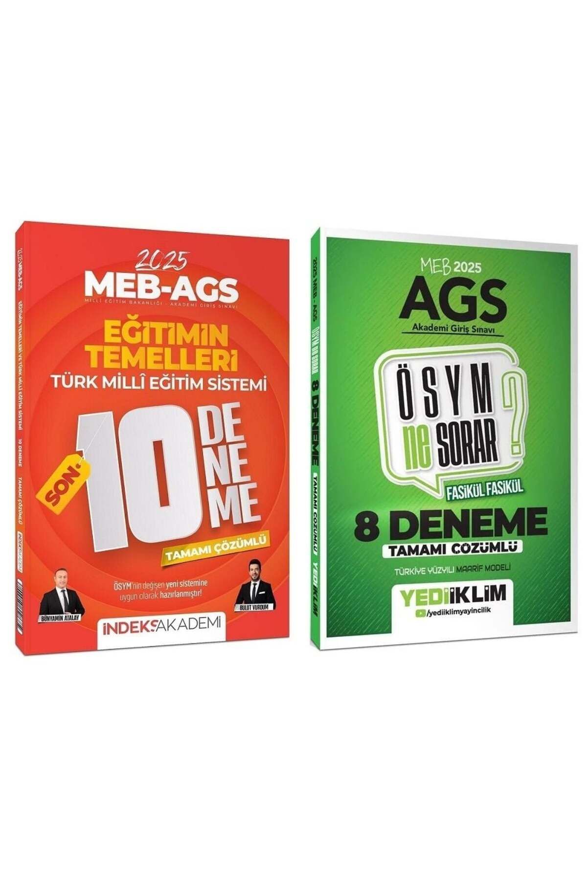 Garantör Akademi Yediiklim+İndeks 2025 Bas. AGS Tüm Dersler+Eğitimin Temelleri 8+10 Deneme 2li Set