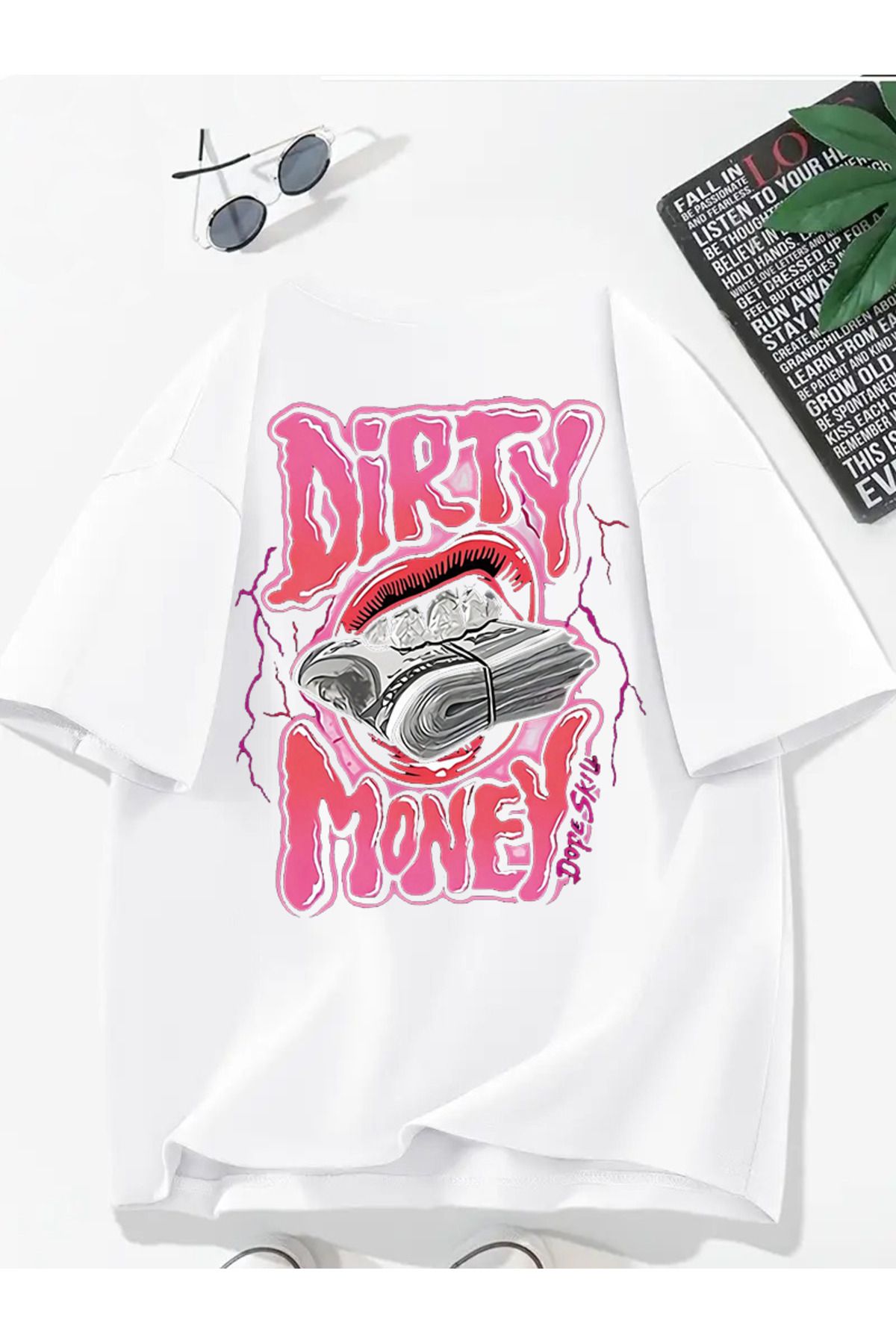 MODA Unisex Oversize Kalıp Dirt Money Baskılı T-Shirt
