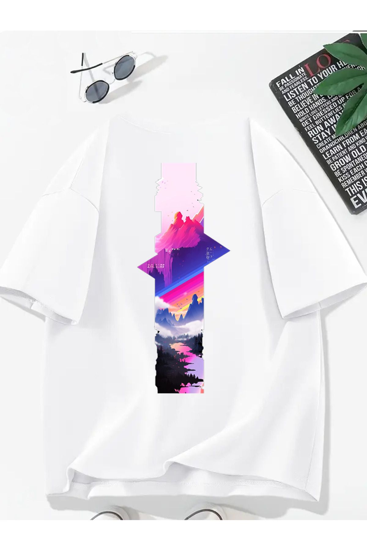 MODA Unisex Oversize Kalıp Mount Baskılı T-Shirt