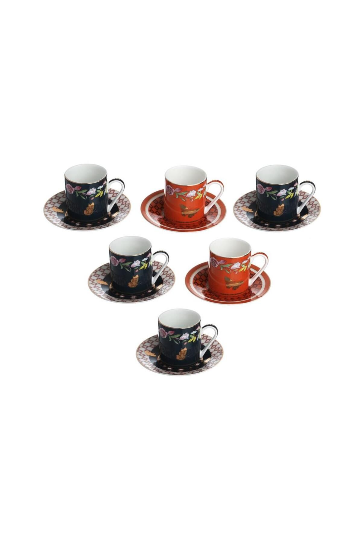 Lucky Art Evelyn Bone 6Lı Kahve Fıncanı Setı
