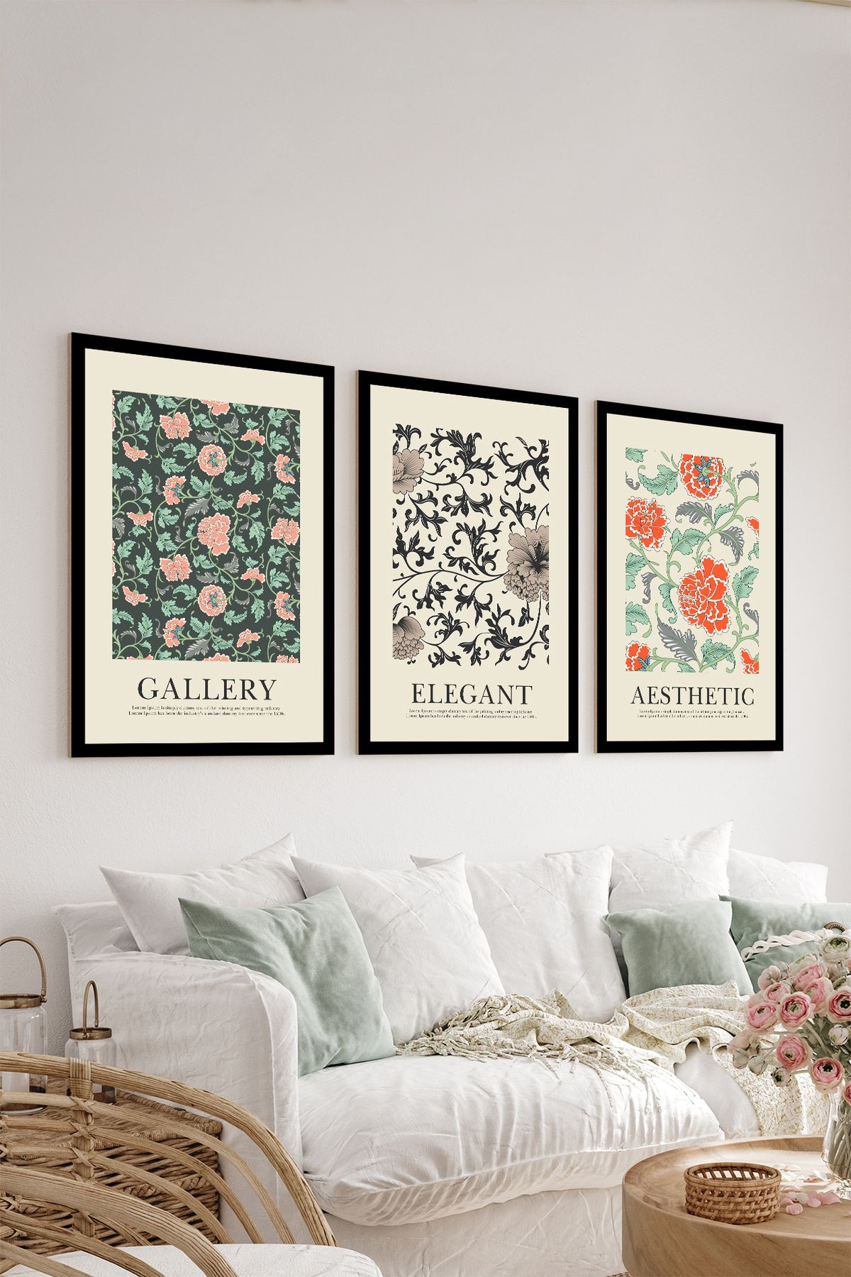 artflow 3 Parça Çerçeve Görünümlü Mdf Tablo Seti