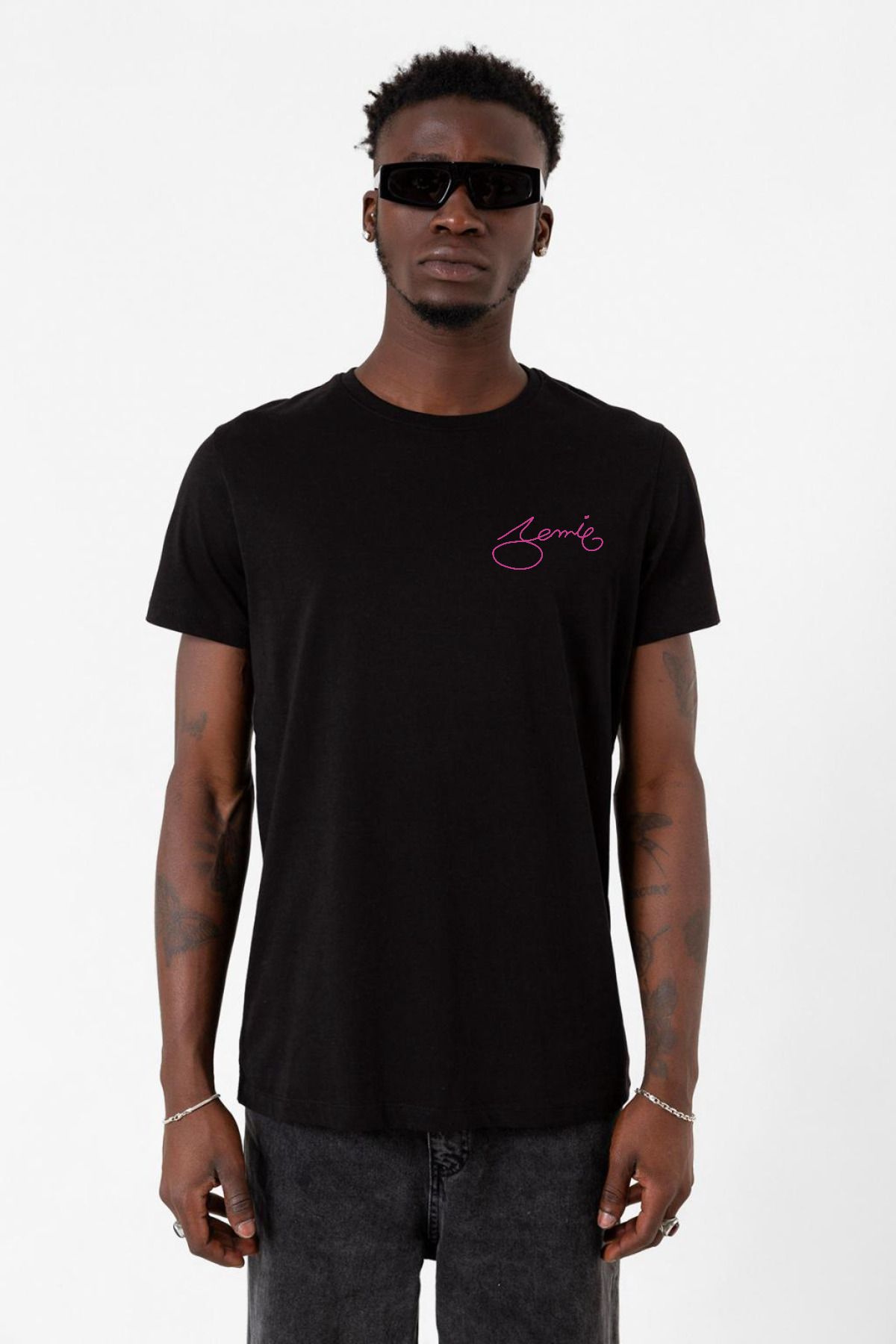 Tshirthane Blackpink Jennie Signature Siyah Erkek Tshirt